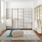 Gwyneth Closet - Étagères, Faux marbre blanc et Bronze doré