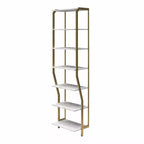 Gwyneth Closet - Étagères, Faux marbre blanc et Bronze doré