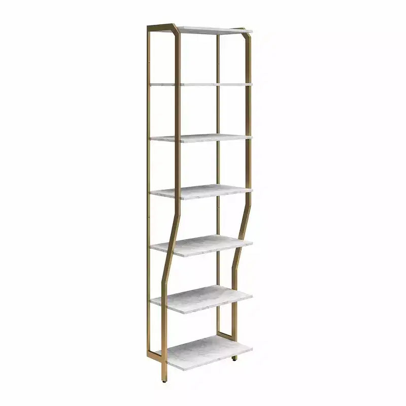 Gwyneth Closet - Étagères, Faux marbre blanc et Bronze doré