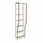 Gwyneth Closet - Étagères, Faux marbre blanc et Bronze doré