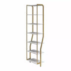 Gwyneth Closet - Étagères, Faux marbre blanc et Bronze doré