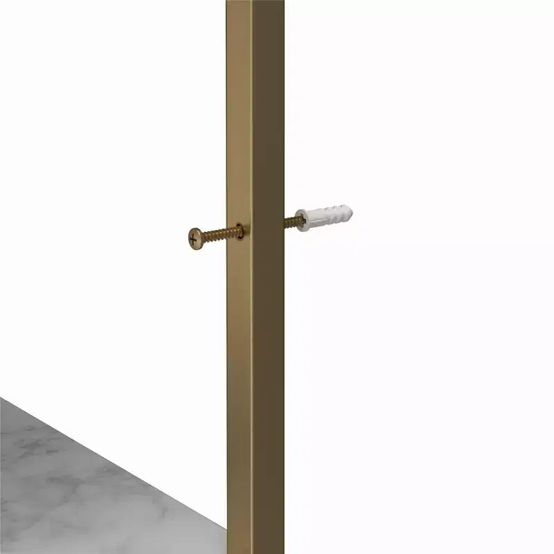 Gwyneth Closet - Étagères, Faux marbre blanc et Bronze doré