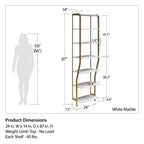 Gwyneth Closet - Étagères, Faux marbre blanc et Bronze doré