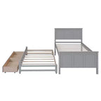 Lit plateforme Whisen Wood deux places avec lit gigogne et tiroirs