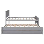 Lit plateforme Whisen Wood deux places avec lit gigogne et tiroirs