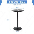 BestMassage Table de Bar 40 Pouces Table de Cuisine Moderne Table à Manger avec Base en Métal, Noir