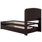 Lit plateforme Whisen Twin XL avec tête de lit LED de rangement, station de charge, lit gigogne simple et 2 tiroirs