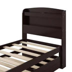 Lit plateforme Whisen Twin XL avec tête de lit LED de rangement, station de charge, lit gigogne simple et 2 tiroirs