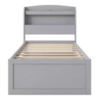 Lit plateforme Whisen Twin XL avec tête de lit LED de rangement, station de charge, lit gigogne simple et 2 tiroirs
