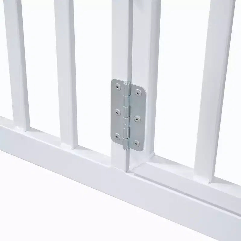 Lit plateforme simple/double en forme de maison en métal avec clôture et porte - ModernLuxe