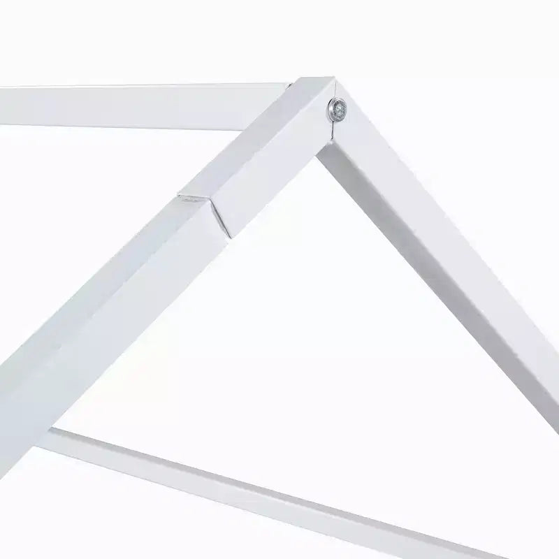 Lit plateforme simple/double en forme de maison en métal avec clôture et porte - ModernLuxe