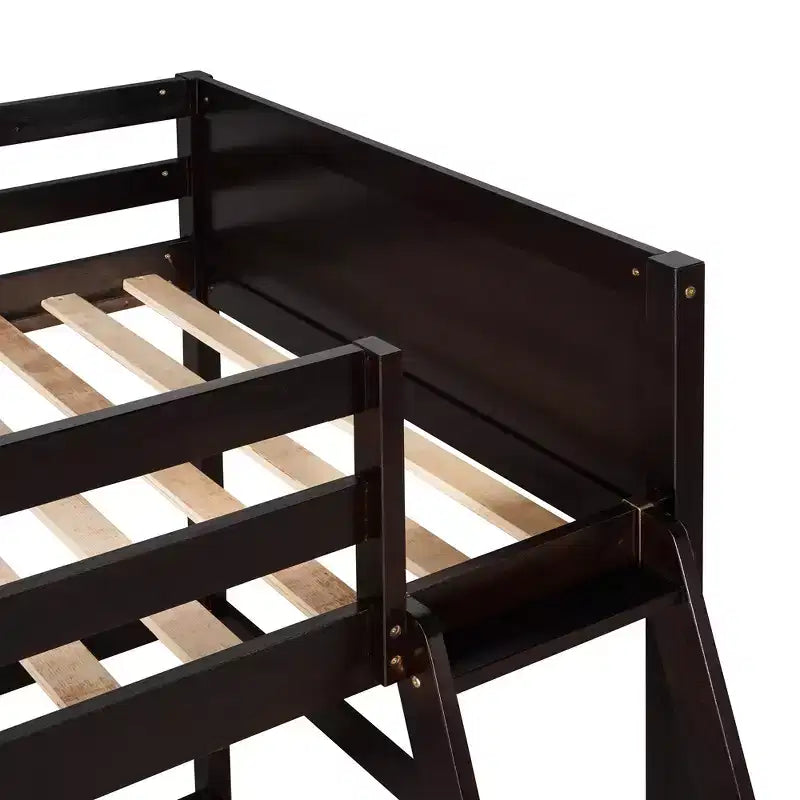 Lit mezzanine Whisen 79,5''L 41,8''W en bois massif, design moderne, taille jumeau, avec échelle, sain et confortable