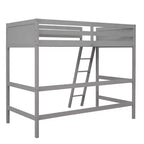 Lit mezzanine Whisen 79,5''L 41,8''W en bois massif, design moderne, taille jumeau, avec échelle, sain et confortable