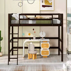 Lit mezzanine Whisen 79,5''L 41,8''W en bois massif, design moderne, taille jumeau, avec échelle, sain et confortable