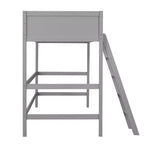Lit mezzanine Whisen 79,5''L 41,8''W en bois massif, design moderne, taille jumeau, avec échelle, sain et confortable