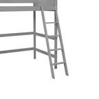 Lit mezzanine Whisen 79,5''L 41,8''W en bois massif, design moderne, taille jumeau, avec échelle, sain et confortable