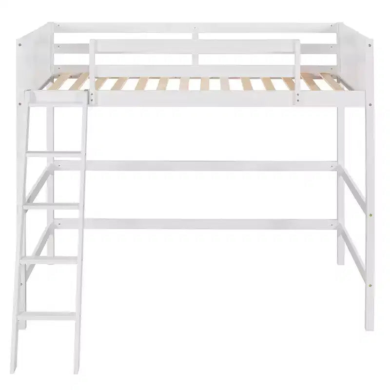 Lit mezzanine Whisen 79,5''L 41,8''W en bois massif, design moderne, taille jumeau, avec échelle, sain et confortable