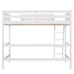 Lit mezzanine Whisen 79,5''L 41,8''W en bois massif, design moderne, taille jumeau, avec échelle, sain et confortable