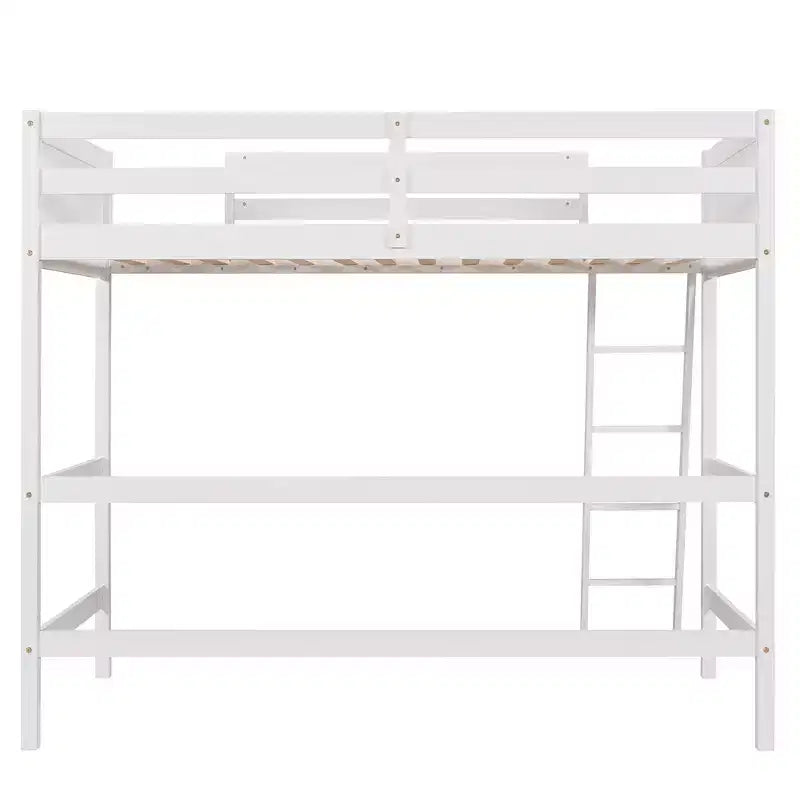 Lit mezzanine Whisen 79,5''L 41,8''W en bois massif, design moderne, taille jumeau, avec échelle, sain et confortable
