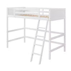 Lit mezzanine Whisen 79,5''L 41,8''W en bois massif, design moderne, taille jumeau, avec échelle, sain et confortable