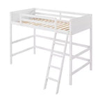 Lit mezzanine Whisen 79,5''L 41,8''W en bois massif, design moderne, taille jumeau, avec échelle, sain et confortable