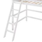 Lit mezzanine Whisen 79,5''L 41,8''W en bois massif, design moderne, taille jumeau, avec échelle, sain et confortable