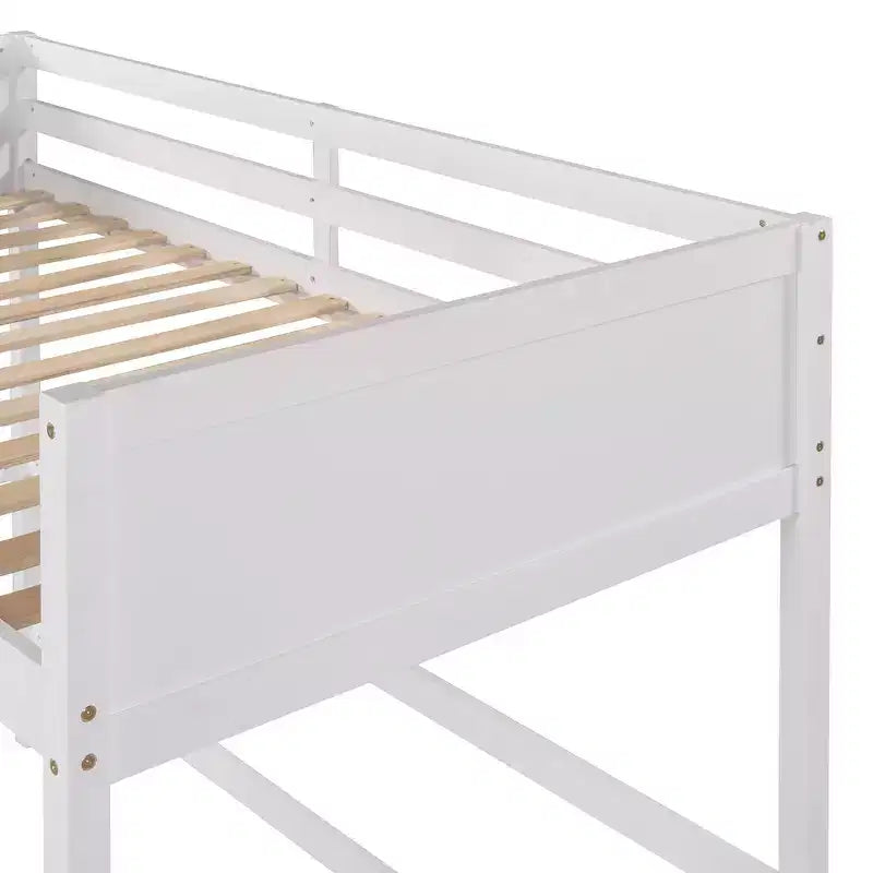 Lit mezzanine Whisen 79,5''L 41,8''W en bois massif, design moderne, taille jumeau, avec échelle, sain et confortable