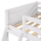 Lit mezzanine Whisen 79,5''L 41,8''W en bois massif, design moderne, taille jumeau, avec échelle, sain et confortable