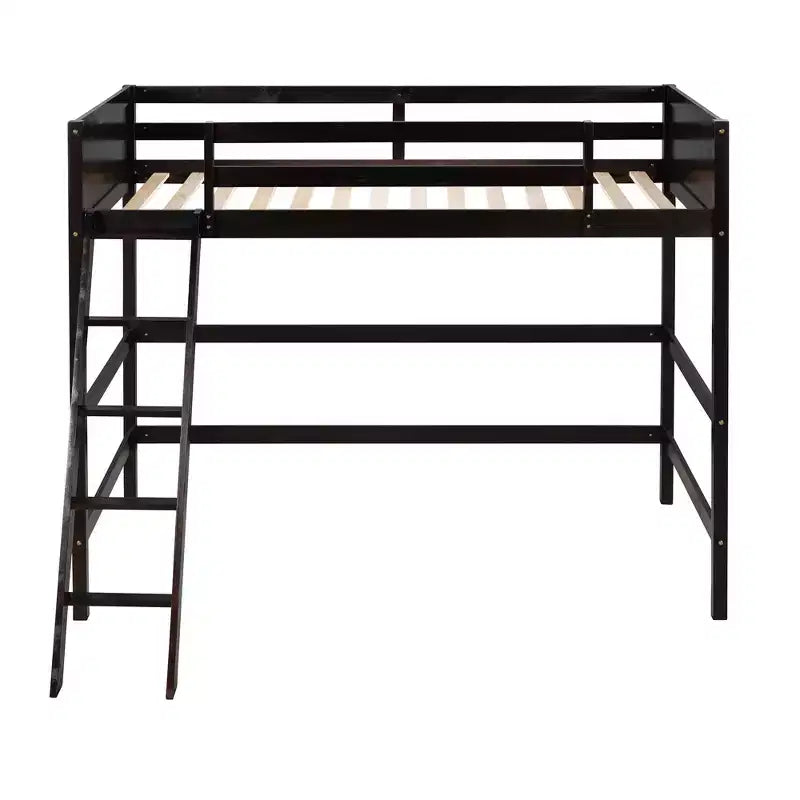Lit mezzanine Whisen 79,5''L 41,8''W en bois massif, design moderne, taille jumeau, avec échelle, sain et confortable