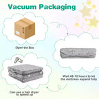 Costway Matelas de sol pliable pour enfants phosphorescent Tapis de sieste pliant en trois couleurs vives/gris/rose