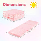 Costway Matelas de sol pliable pour enfants phosphorescent Tapis de sieste pliant en trois couleurs vives/gris/rose