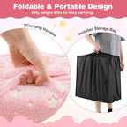 Costway Matelas de sol pliable pour enfants phosphorescent Tapis de sieste pliant en trois couleurs vives/gris/rose