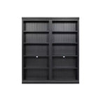 Bibliothèque en bois de 211,8 cm avec bande LED, étagères réglables à 5 niveaux et organisateur de rangement pour salon et bureau à domicile - ModernLuxe