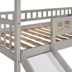 Whisen 94.20''L 93.30''W Lit Mezzanine en Bois Taille Jumeau avec Deux Tiroirs et Toboggan