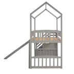 Whisen 94.20''L 93.30''W Lit Mezzanine en Bois Taille Jumeau avec Deux Tiroirs et Toboggan