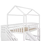 Whisen 94.20''L 93.30''W Lit Mezzanine en Bois Taille Jumeau avec Deux Tiroirs et Toboggan