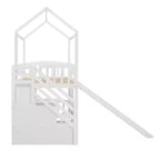 Whisen 94.20''L 93.30''W Lit Mezzanine en Bois Taille Jumeau avec Deux Tiroirs et Toboggan