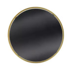 Table d'appoint moderne Table de chevet ronde Table basse Table de nuit avec cadre en métal doré et plateau miroir noir-ModernLuxe