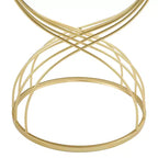 Table d'appoint moderne Table de chevet ronde Table basse Table de nuit avec cadre en métal doré et plateau miroir noir-ModernLuxe