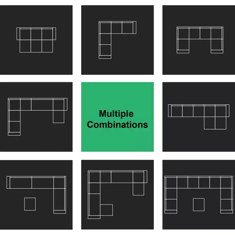 Canapé d'angle en velours capitonné modulaire en forme de L 4 places Belffin