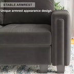 Canapé d'angle en velours capitonné modulaire en forme de L 4 places Belffin