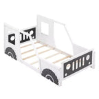 Lit plateforme Whisen en forme de voiture classique avec roues
