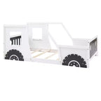 Lit plateforme Whisen en forme de voiture classique avec roues