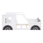 Lit plateforme Whisen en forme de voiture classique avec roues