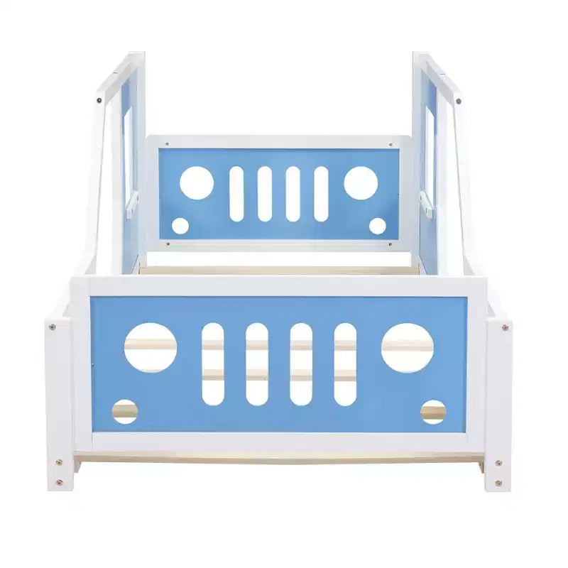 Lit plateforme Whisen en forme de voiture classique avec roues