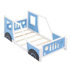 Lit plateforme Whisen en forme de voiture classique avec roues