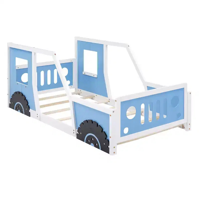 Lit plateforme Whisen en forme de voiture classique avec roues