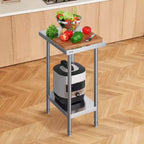 Table de préparation en acier inoxydable VEVOR, 61 x 46 x 86 cm, capacité de charge de 290 kg, table de travail métallique robuste avec 3 niveaux de hauteur réglables