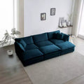 Optimisez Votre Confort : Canapé Modulable en U à Assise Profonde - 6 Places, 3 Ottomans, 5 Coussins pour une Détente Ultime
