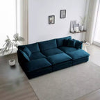 Optimisez Votre Confort : Canapé Modulable en U à Assise Profonde - 6 Places, 3 Ottomans, 5 Coussins pour une Détente Ultime
